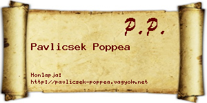 Pavlicsek Poppea névjegykártya